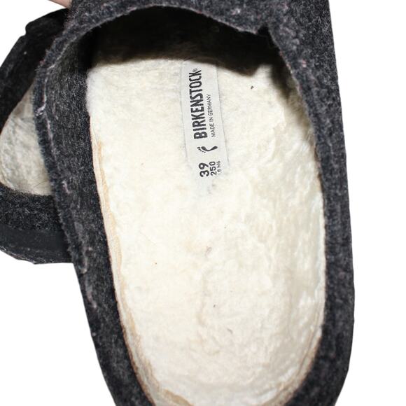 Birkenstock Zermatt Shearling Slipper Wool Felt Anthracite Black 39 Narrow - Picture 3 of 5